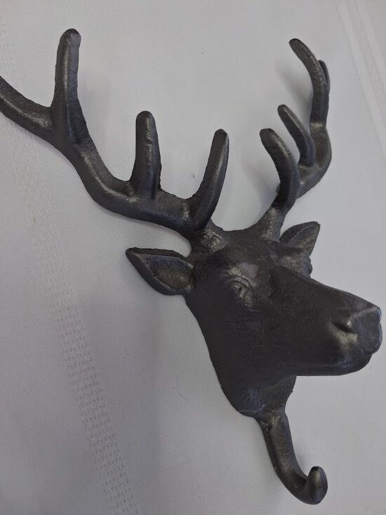 Vintage Other - Vintage Cast Iron Deer Head Wall Hook